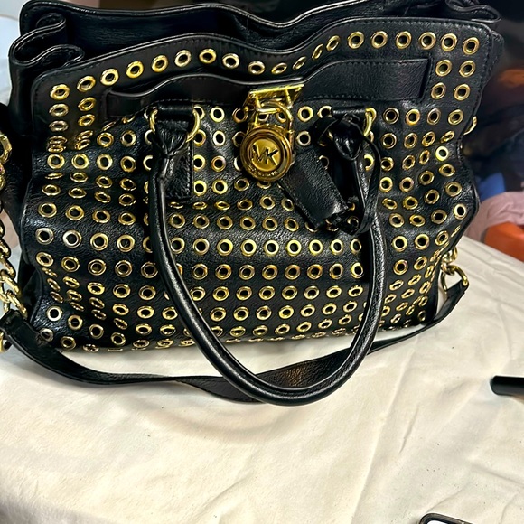 Michael Kors Black Large beautiful gold studded Tote. Sold out. NWOT - Picture 1 of 3